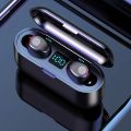 【3C VictoryEagle】F9-2 TWS Bluetooth 5.0 Wireless Earphones Mini HIFI Noise Reduction In-ear Headset Touch Display Headphone.