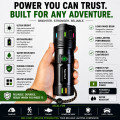 Sanford Ultra-Bright LED Flashlight Premium Tactical Torch Featuring Multiple Modes, Durable Waterproof Body, Bright Long-Distance Illumination for Camping, Fishing, Night Work and Emergencies.