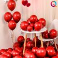 Metallic Monty Balloons 30 cm 10pcs Party Decorative Balloons Red Colour. 