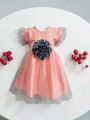New Stylish Kids party dress For Baby Girl 0-12 years with free hair band.