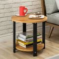 Small Size Home Wooden Coffee Table Simple Modern Living Room Sofa Bedroom Round Tea Table, Size:50 * 50 * 43cm. 