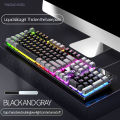K500 Gaming Wired Mechanical Keyboard Luminous Color Blocking Ergonomic Conflict-free Buttons Pc Desktop Computer Accessories. 