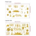 Eid Mubarak Wall Decor Stickers Ramadan Window Stickers Set Ramadan Moon Stars Lantern Window Clings Islamic Muslim Wall Decals. 