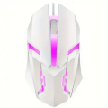Wired Gaming Mouse LED Laptops PC Computers Optical Mice Computer Mouse- Mate White Ome Pise. 
