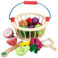 Kids Wooden Magnetic Cutting Fruit Toys Fruit Vegetable Cutting Watching Baby Cutting Cutting Joy Home Kitchen Toys. 