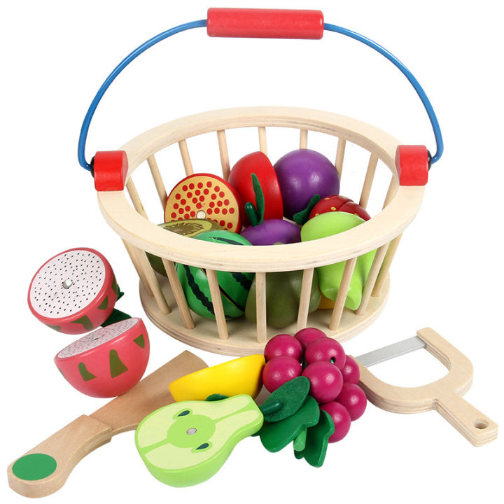 Kids Wooden Magnetic Cutting Fruit Toys Fruit Vegetable Cutting Watching Baby Cutting Cutting Joy Home Kitchen Toys
