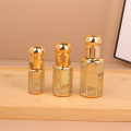 3ml/6ml/12ml Roll On Glass Bottle Colorful Essential Oil Container Gold Luxury Empty Refillable Mini Roller Perfume Bottle.