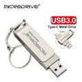 2 in 1 OTG USB-C Flash Pen Drive Metal Memory Stick Usb 3.0 flash Disk 64GB 128GB 256G USB3.0 Dual C Pendrive Freeshipping. 