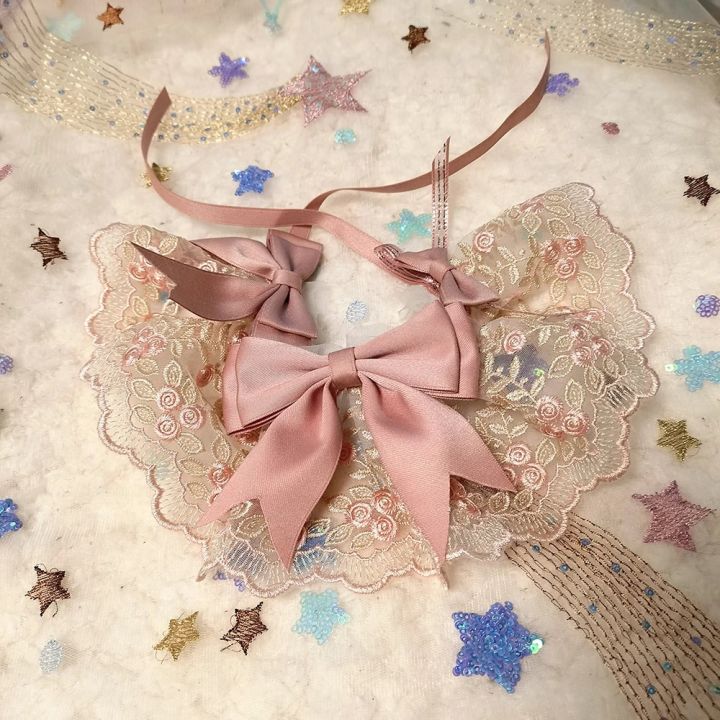 Lace Dog Bandana Printed Soft Collar Dress Up Pet Neckerchief Supplies Cat Scarf Floral Ribbon for Chihuahua Puppy Kitten Leash