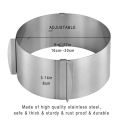 6-12 Inch Adjustable Stainless Steel Dessert Cake Mold Circle Baking Round Mousse Ring Mould Kitchen Decorating Tool. 