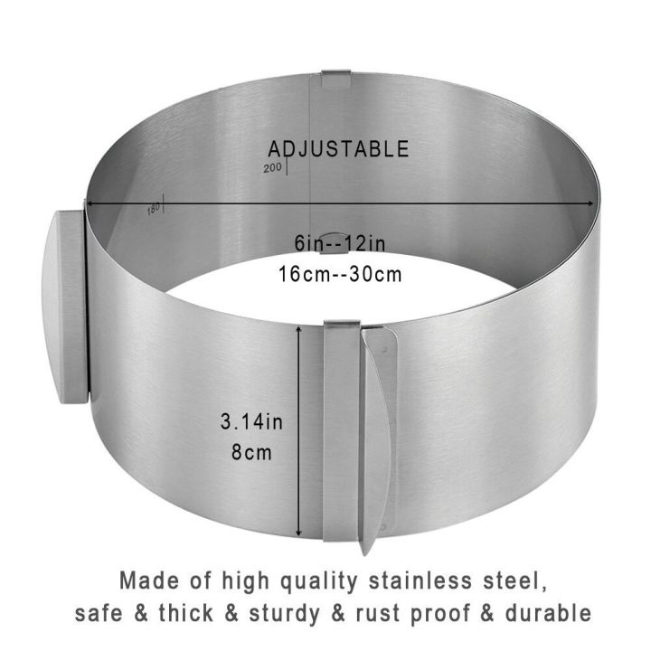 6-12%20Inch%20Adjustable%20Stainless%20Steel%20Dessert%20Cake%20Mold%20Circle%20Baking%20Round%20Mousse%20Ring%20Mould%20Kitchen%20Decorating%20Tool%20-%20Image%204