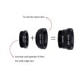 【YIYANGMAOYI111】APEXEL 4 in 1 Camera Lens Kit 2X Lens 180 Degree Fisheye Lens Macro 0.67X Wide Angle Lens For iPhone Samsung. 