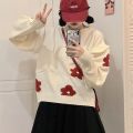 Embroidered Little Flower Pullover Sweater for Female Students Autumn and Winter New Korean Style Contrast Color Idle Style Loose Outer Wear Sweater. 