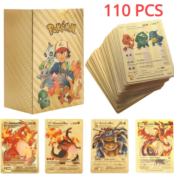 110 pcs gold pokemon cards Character Foil Rare Golden Cards Price in Pakistan Pokmon Gold Foil Card Set