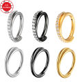 Nose Ring Piercings G23 Titanium Daith Earring 16G Hoop Septum CZ Clicker Hinged Segment Ear Cartilage 6/8/10/12mm. 