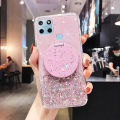 Phone case Realme C21Y Shiny Ring Case Glitter Soft Transparent Makeup Mirror Cases For Realme C21Y Back Cover Stars Moon Girls. 