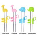 XINYANG941727 Cartoon Stainless Steel For Kids Food Sticks Chopsticks Training Chopsticks Learning Chop Sticks Children Tableware Set. 
