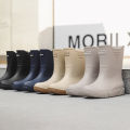 2024 New Rain Boots Fashion Mid-Barrel Men's Thick-soled Waterproof Shoes Non-slip Rain Boots Adult Fishing Takeaway Rubber Shoes.