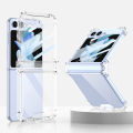 【Hot item】 HODON Full Protective Hinge Phone Cases For Galaxy Z Filp 7 Z Flip6 Z Flip 5 5G ZFlip 4 ZFlip3 Fllip5 Case Colorful Transparent Shockproof Hard Back Cover. 