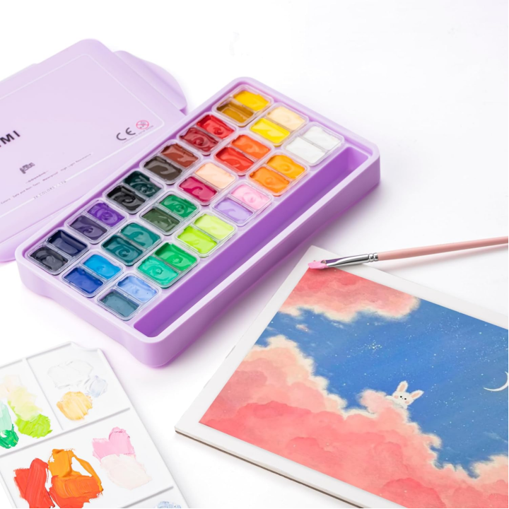 HIMI Gouache Paint Set,Art Supplies for Professionals,36 Colors 12g,Paint for Canvas and Paper