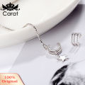 Women Long Chain Star Charm Ear Cuff Clip Threader Earrings Asymmetry Jewelry. 