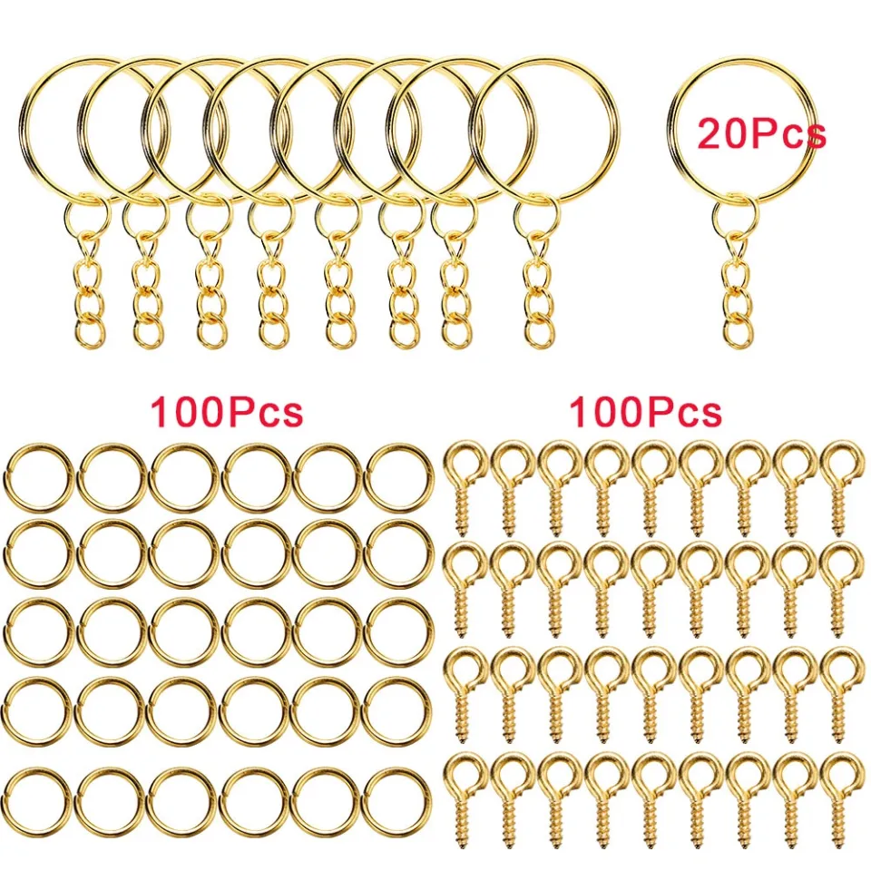 110/220pcs/Set Keychain Open Jump Rings Eye Pins Jewelry Making