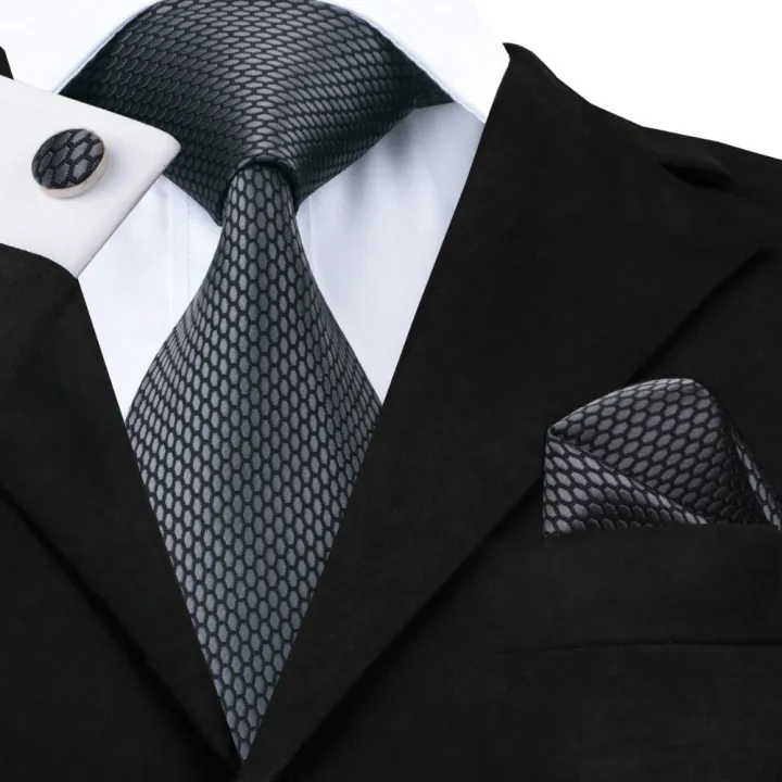 Hi-Tie%20New%20Clasic%20Grey%20Tie%20for%20Men%20Silk%20Fabric%20Jacquard%20Woven%20Tie%20Hanky%20Cufflinks%20Set%20for%20Men%20Designer%20Fashion%20Silk%20Ties%20SN-1466%20-%20Image%203
