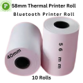 Food Panda Roll, Vat Roll 10 Pcs, 56 mm x 40 mm, Thermal Paper Roll, POS Printer Roll, Receipt Rolls For 2 Inch/58mm Printer. 