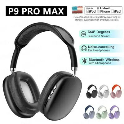P9 Pro Max Tws Wireless Bluetooth-compatible Headphones With Mic Noise Canceling Stereo Hi-fi Gaming Headset