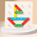 Montessori Wooden Pegboard Toy Number Construction Puzzle Peg Board With Cards Educational Stacking Blocks Toy For Kids Gift. 