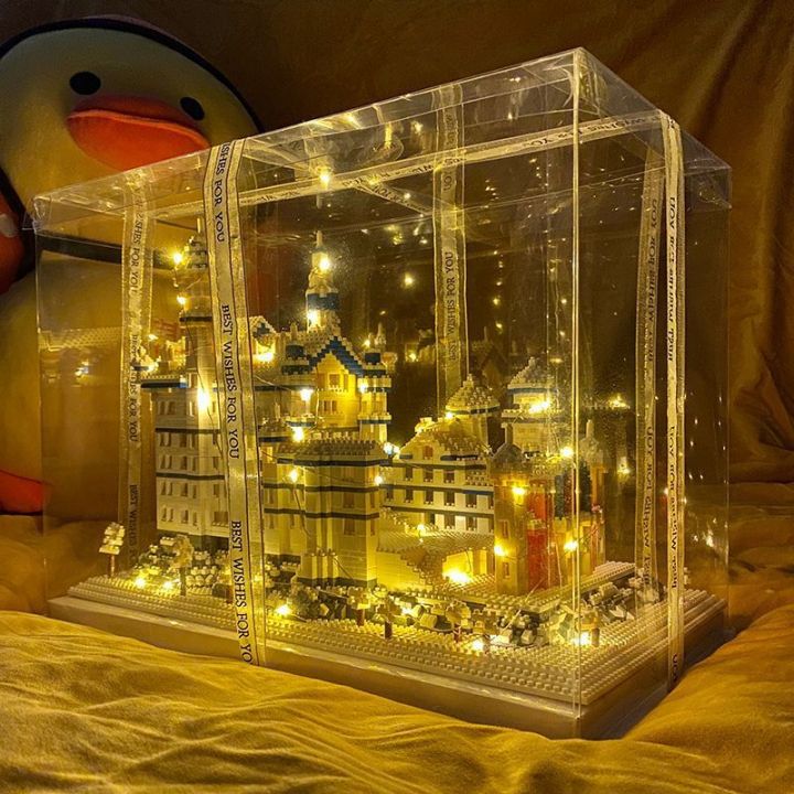 Compatible with Lego Snow Swan Lake Castle Micro Drill Particles Difficult Building Blocks Children's Building Model Toys