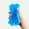 37 Cavities Honeycomb Shaped Stackable Durable Dishwasher Safe Silicone Ice Cube Tray Mold Maker With Lid. 