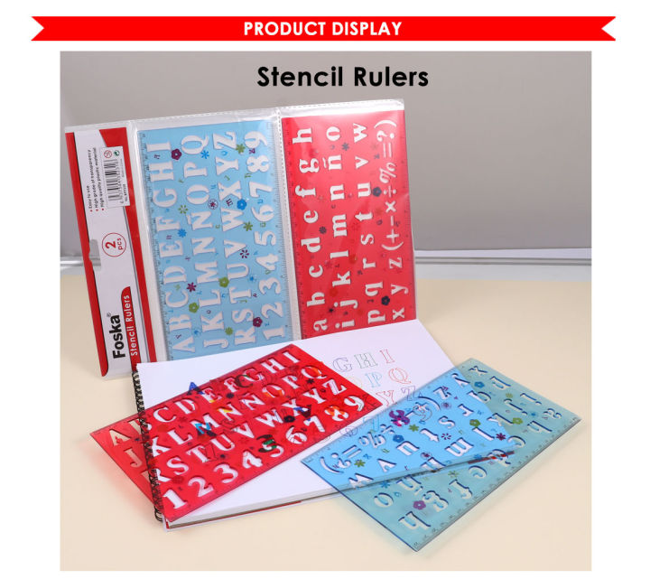 2%20Colors%20abc%20Plastic%20Stencil%20Ruler%20Set%20-%20Image%202