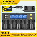 LiitoKala Lii-S12 S2 21700 9V Battery Charger LCD Display 12 Trough For 1.2V 3.8V 3.2V 3.7V IMR NiMH/Cd 18650 26650 26700 AA AAA. 