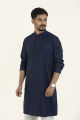 Masculine Deep Royal Jacquard Slim Fit Panjabi For Men. 