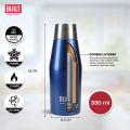Built NY Apex Insulated Temperature Retention Double Walled Stainless Steel Water Bottle with Locking Mechanism Seal Lid (330ml/11Oz). 