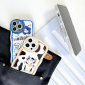 (Free Holder) FELMYST Casing Case For SAMSUNG Galaxy S21 Ultra 5G Case Transparent Clear Cases Cartoon Cute Cow Soft Silicone Full Shockproof Hello Cases Back Cover Phone Casing Softcase For Girls.
