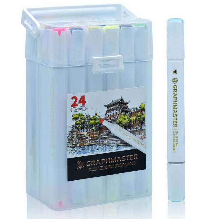 Graphmaster Alcohol Marker Chisel & Fine Tip | Pack Of 24