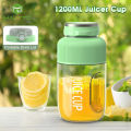 MAYTTO 1200ML Juicing Cup Portable Electric Juice Blender Mixer Juicer Fruit Mixed USB Rechargeable Easy to Operate 6 Blades Strong Motor With Portable Drink Lid.