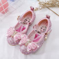 Girls' princess shoes spring fashion new baby soft-soled children's single shoes little girl Aisha crystal shoes leather shoes. 