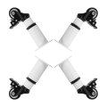 4 Pcs Adjustable Furniture Legs Coffee Metal for Caster Wheels Bed Support Can Move.