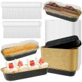 Mini Cake Pans with Lids Aluminum Foil Loaf Baking Pans Disposable Long Bread Pan Cupcake Liners for Wedding Birthday Party. 