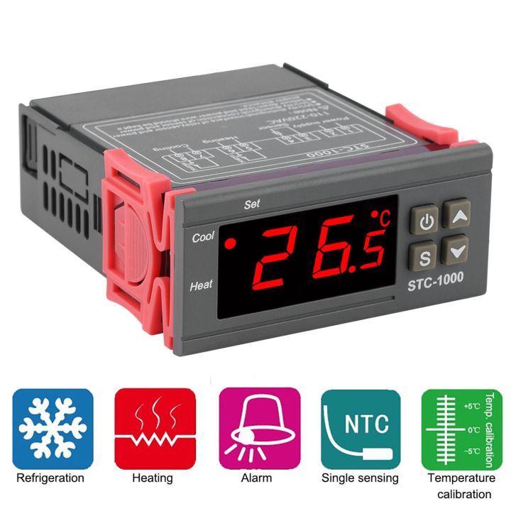 STC-1000 Temperature Controller AC 220V Heat Cool Temperature Control Module for Air Condition Cooler Egg Incubator