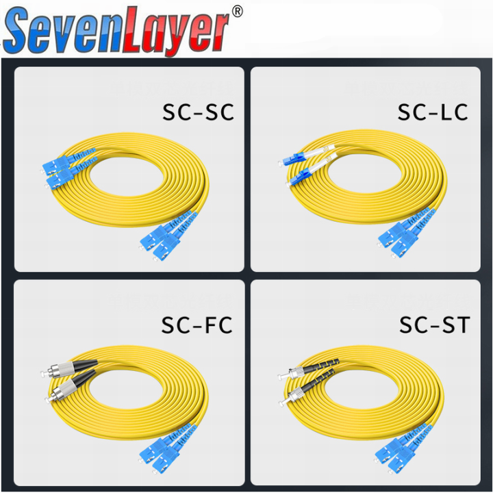 5pcs Fiber Optic Jumper Cable 3M LC-SC-FC Patch Cord 3.0MM Simplex Mode 2 Core
