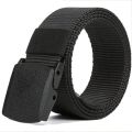 Fashion Men's Belt No Metal Plastic Buckle Canvas Outdoor Belts Casual Jeans Belt Breathable Wear-resistant Belt. 