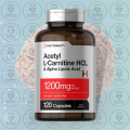 Horbäach Acetyl L-Carnitine HCL & Alpha Lipoic Acid - 1200mg - 120 Capsules - with 800mg ALC & 400mg ALA - for Energy, Brain & Antioxidant Support. 