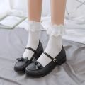 Lolita Style Japanese Kawaii Cute Socks Women Lovely Summer Lace Mesh Short Socks High Quality Solid Color Black White Socks. 