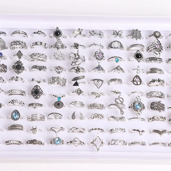 Pack%20of%2030pieces%20Women's%20Fashion%20Bohemia%20Flower%20Animal%20Leaf%20Love%20Snake%20Crown%20Diy%20Jewelry%20Finger%20Rings%20Mix%20Different%20Style%20-%20Image%202