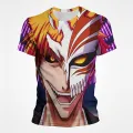 New Anime Grim Reaper Bleach Ichigo Kurosaki 3D Pattern T-shirt Men Women Casual Shirts Fashion Harajuku Tee Tops. 