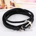 Anchor bracelet for Men Hook charm fashion survival Boy rope chain leather friendship bracelets for Man.